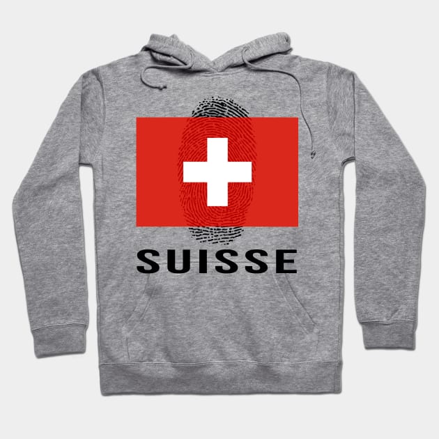 Switzerland Flag Soccer DNA Hoodie by Rocky Ro Designs
